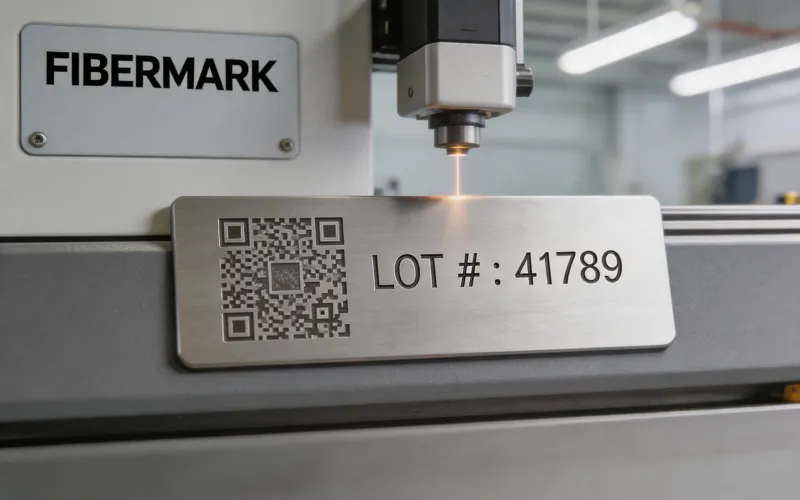 Aerospace nameplate engraving with Epilog FiberMark